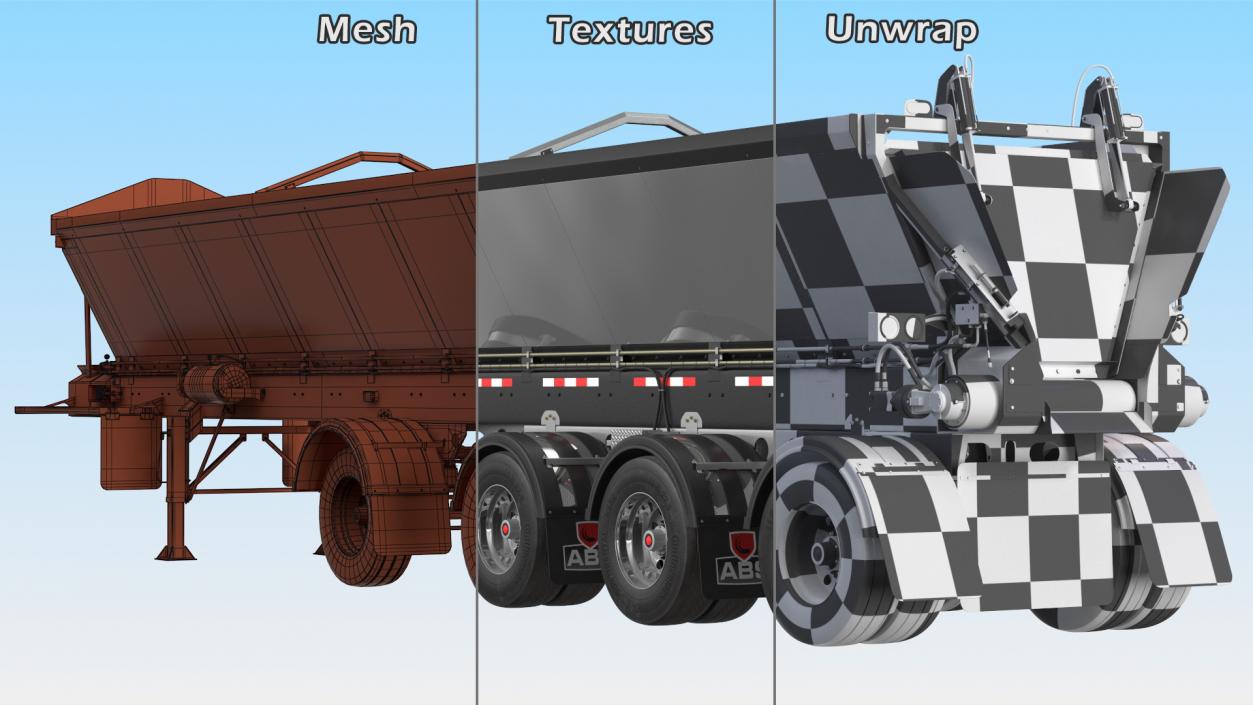 Bottom Trailer ABS LRC Rigged 3D model