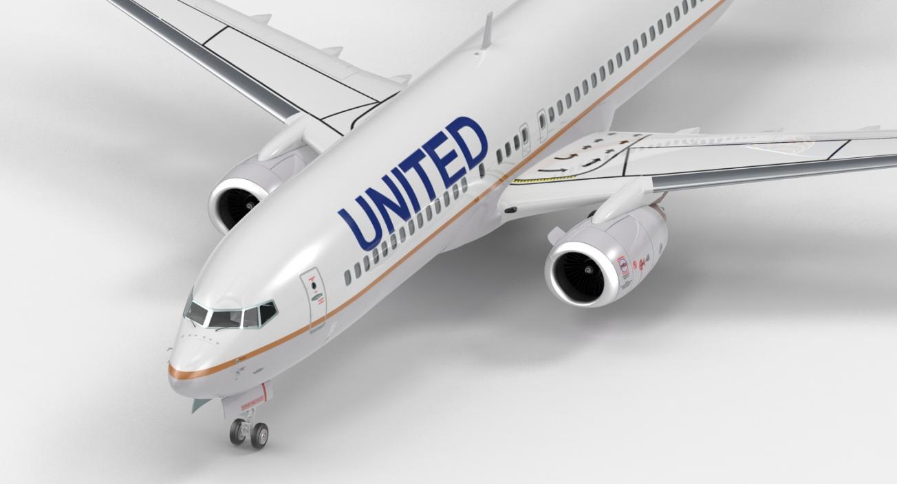 3D model Boeing 737-800 United Airlines