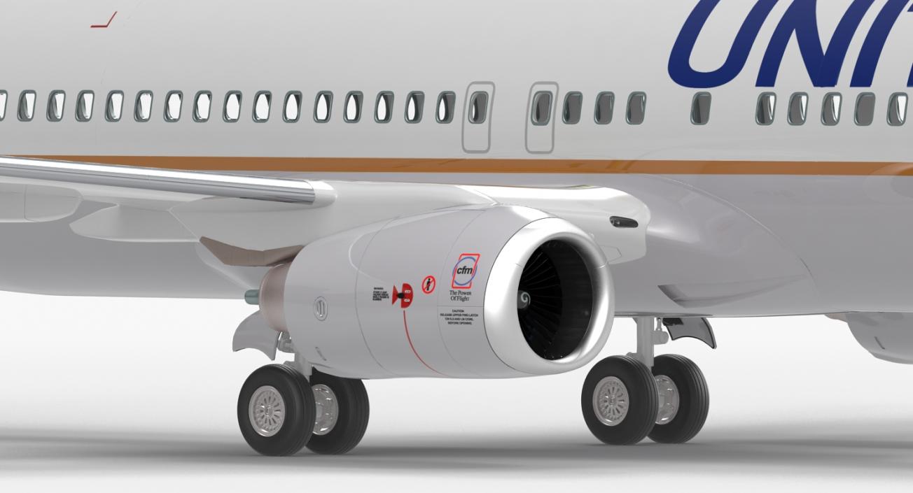 3D model Boeing 737-800 United Airlines