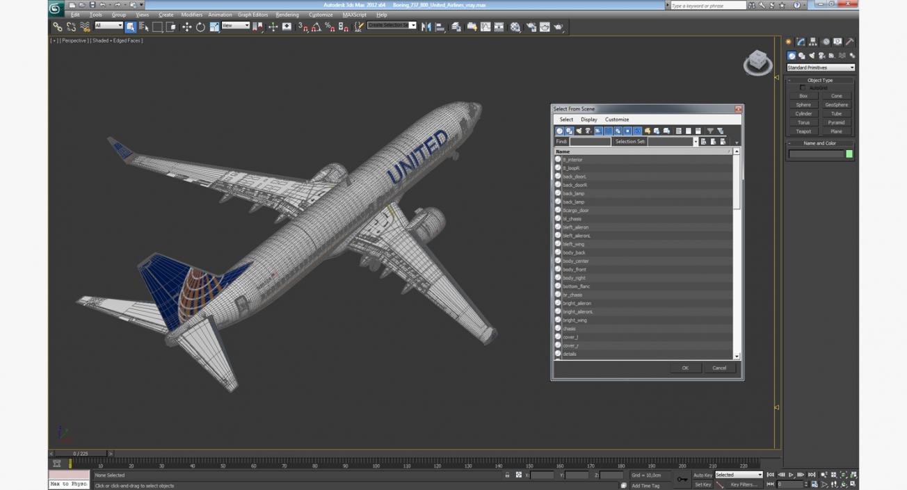 3D model Boeing 737-800 United Airlines