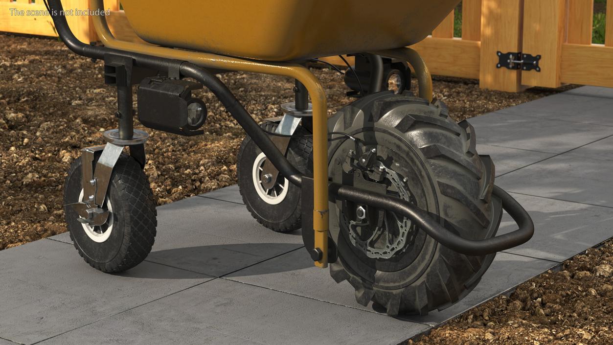 3D Electric Wheelbarrow with Bucket Dusty model