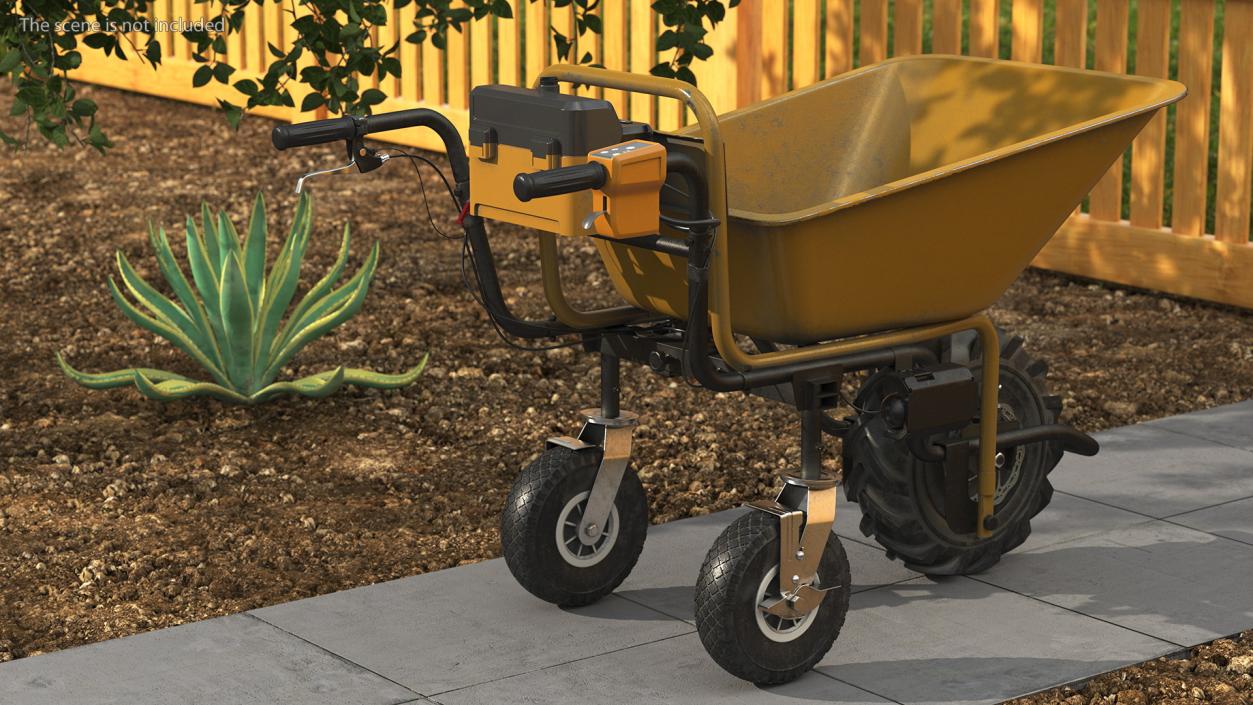 3D Electric Wheelbarrow with Bucket Dusty model