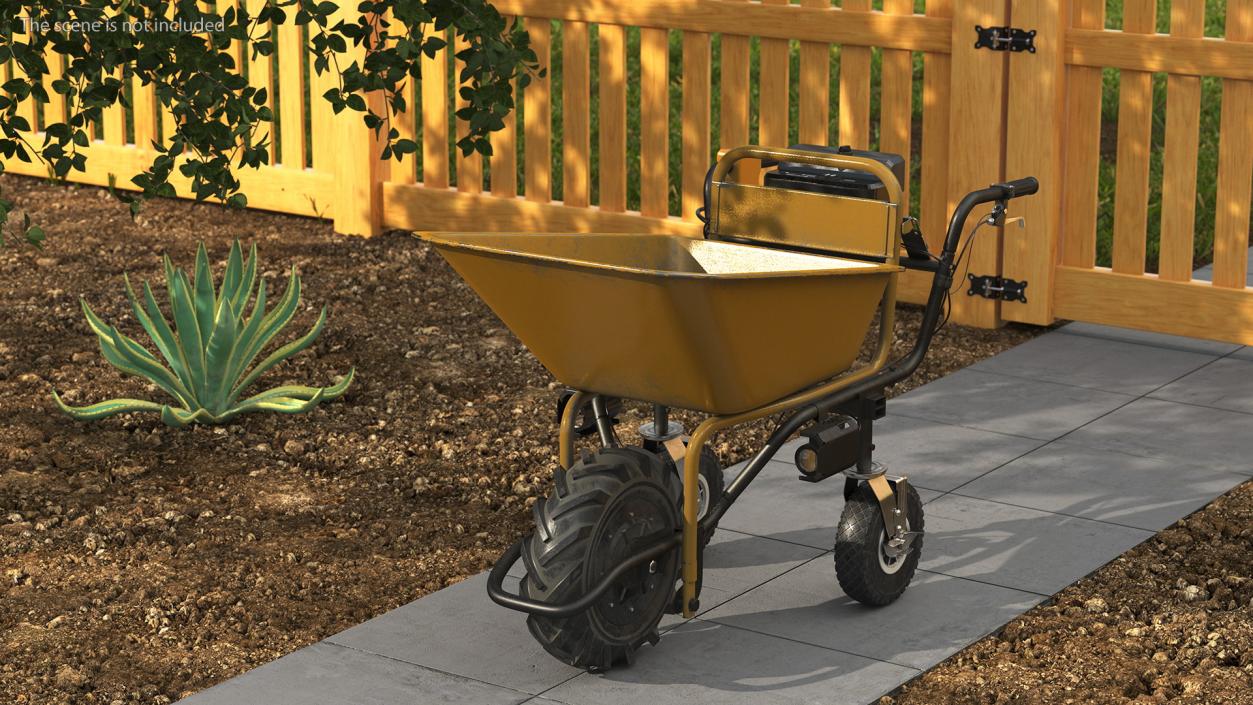 3D Electric Wheelbarrow with Bucket Dusty model