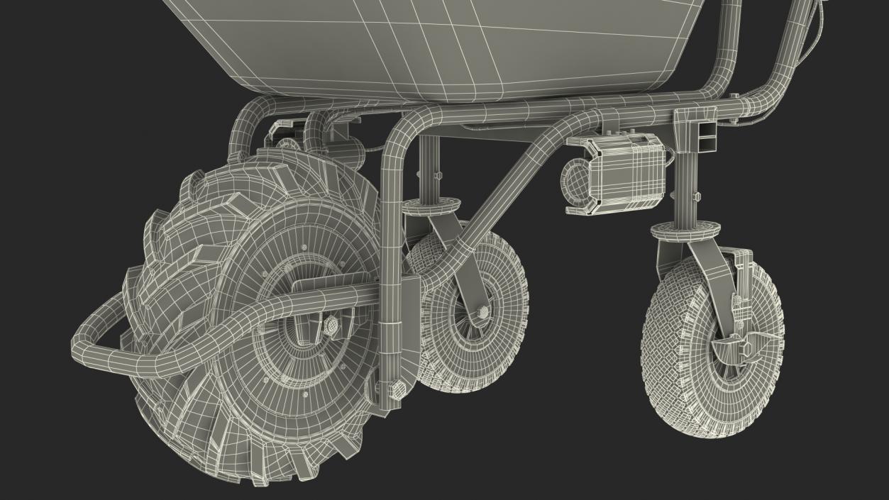 3D Electric Wheelbarrow with Bucket Dusty model