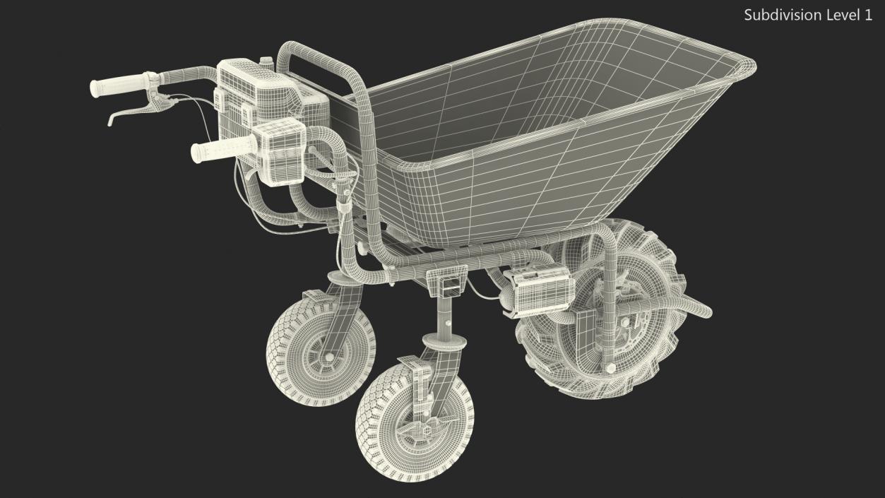 3D Electric Wheelbarrow with Bucket Dusty model