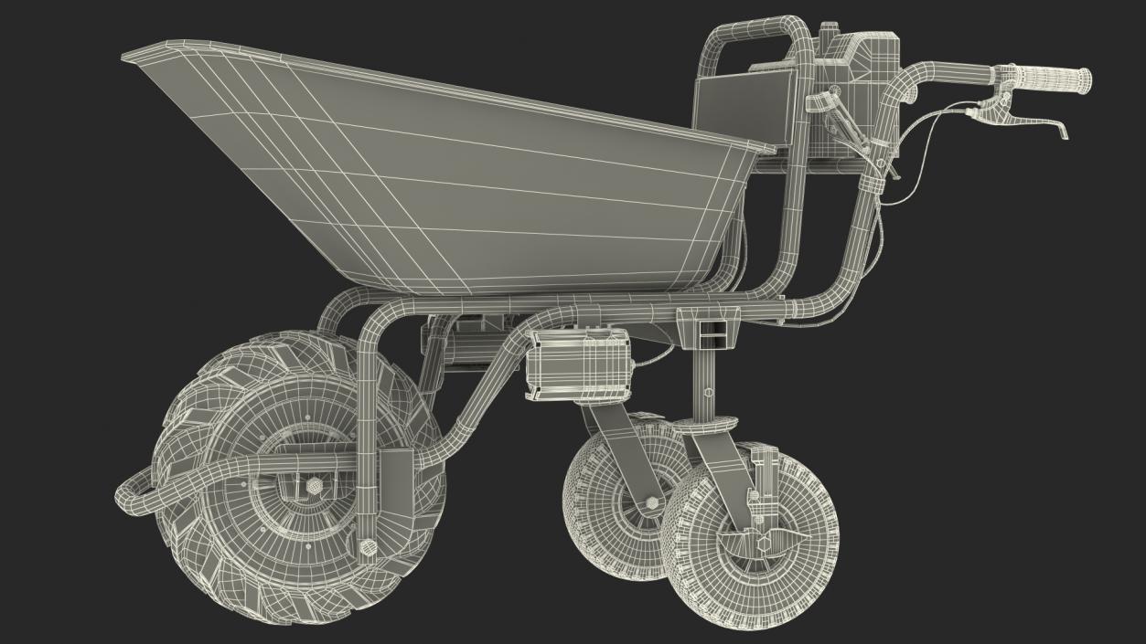 3D Electric Wheelbarrow with Bucket Dusty model