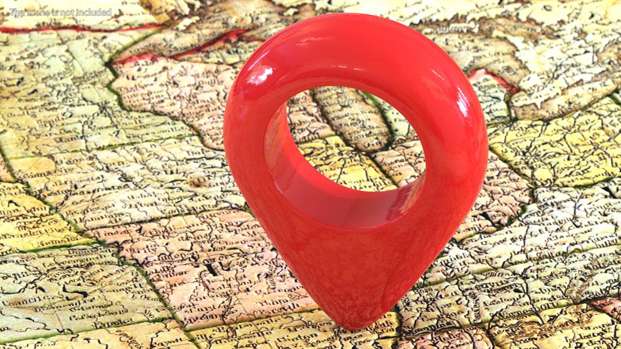 3D model Red Map Pointer