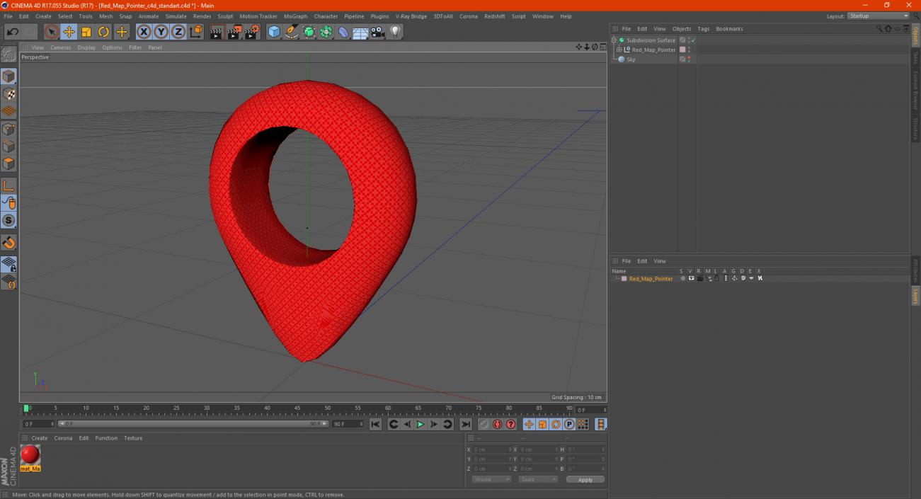 3D model Red Map Pointer