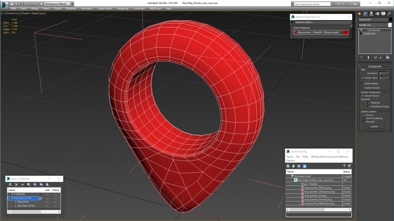 3D model Red Map Pointer