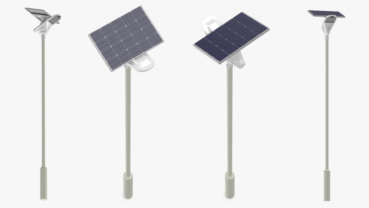 LED Solar Street Light Post 3D