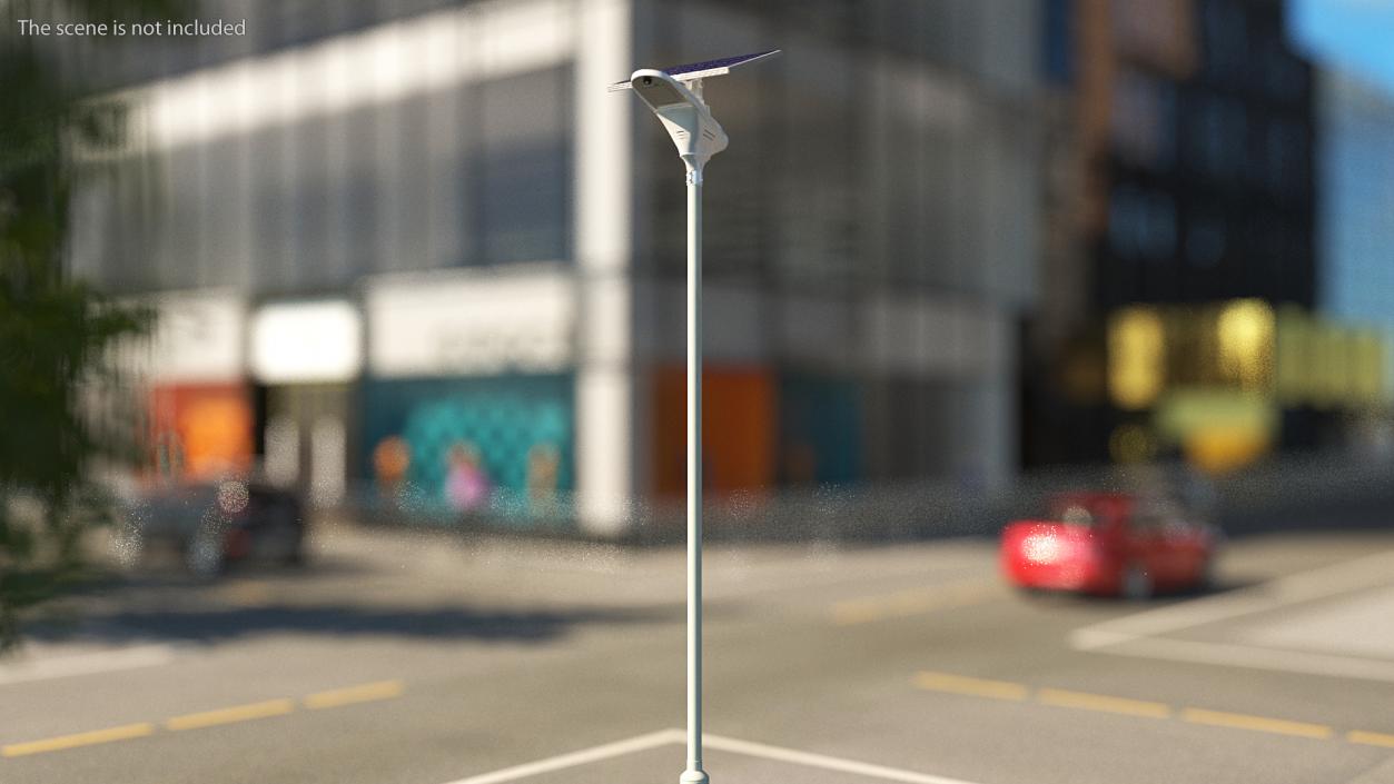 LED Solar Street Light Post 3D