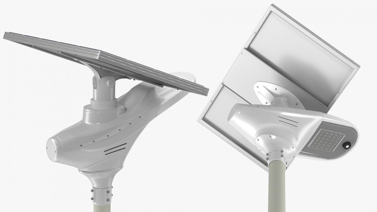 LED Solar Street Light Post 3D