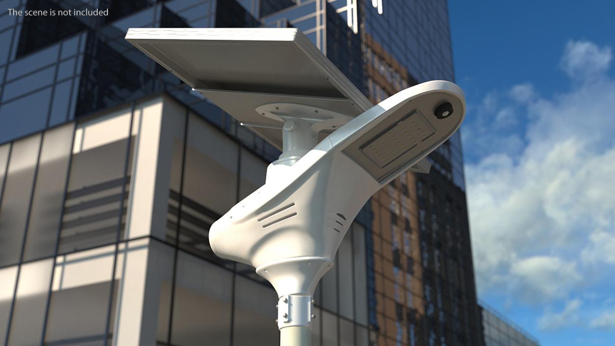 LED Solar Street Light Post 3D