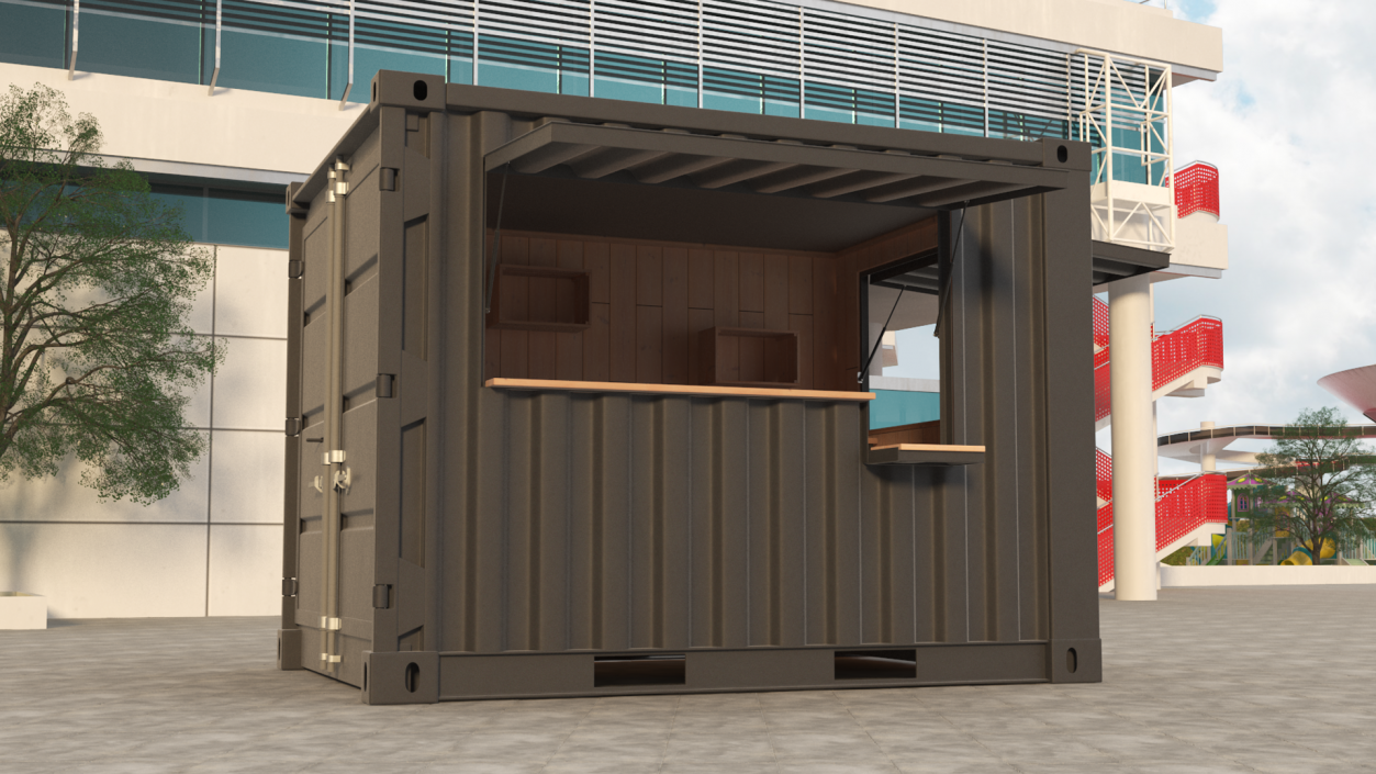 3D Container Coffee Shop