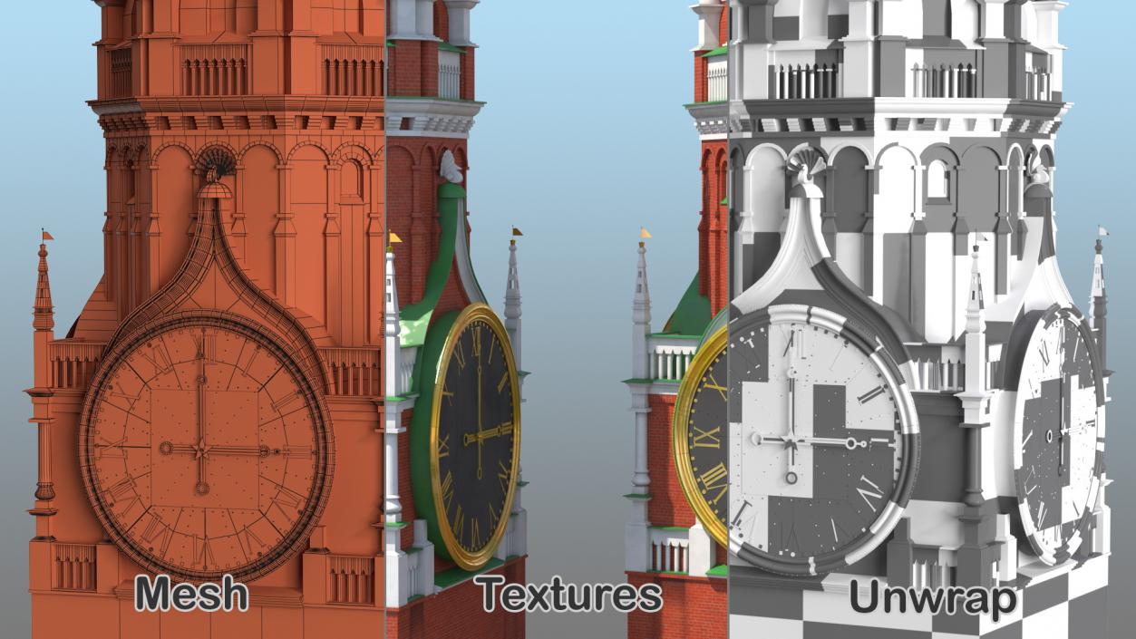 3D Kremlin Clock model