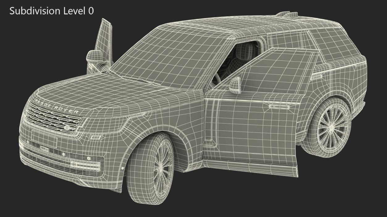 Range Rover 2022 Lights OFF Rigged 3D model