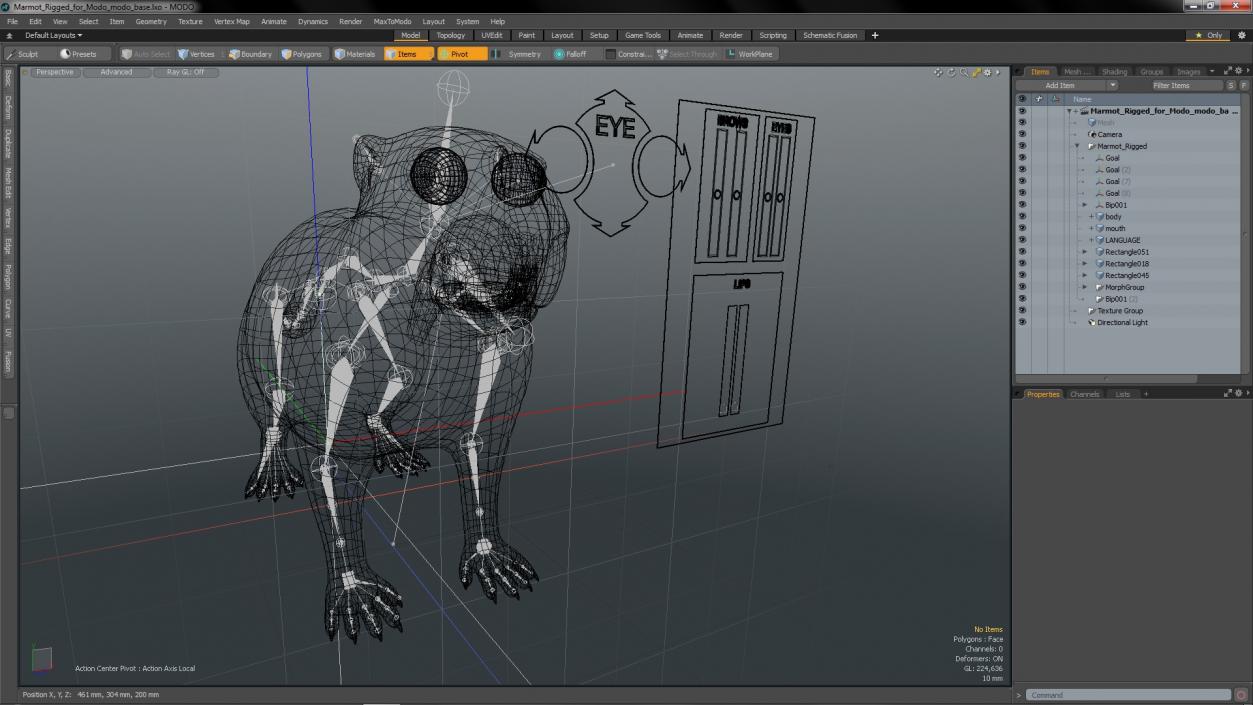 Marmot Rigged for Modo 3D