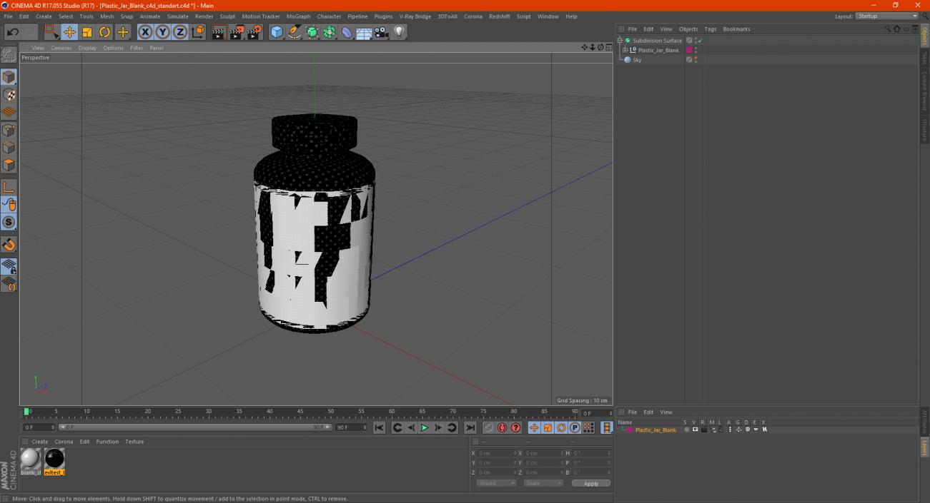 Plastic Jar Blank 3D