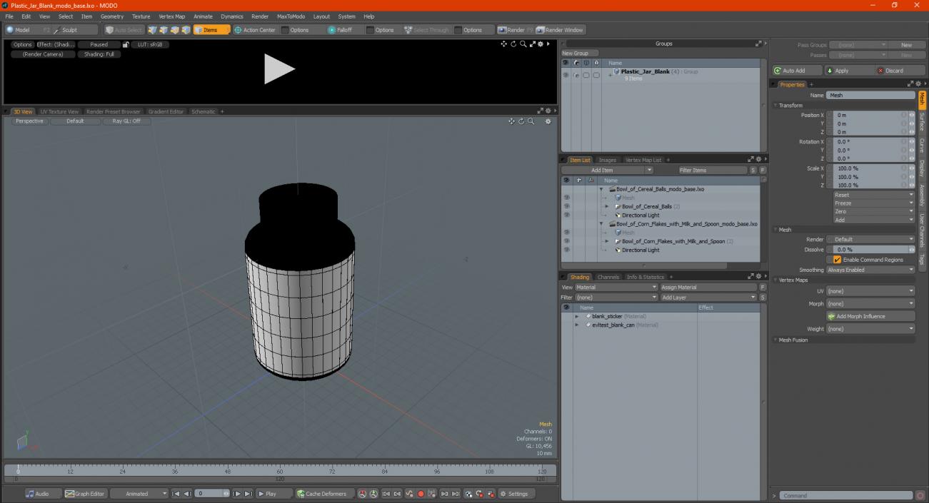 Plastic Jar Blank 3D