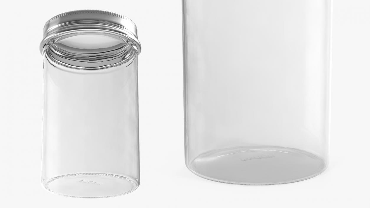 3D model Kitchen Storage Glass Jar with Steel Lid