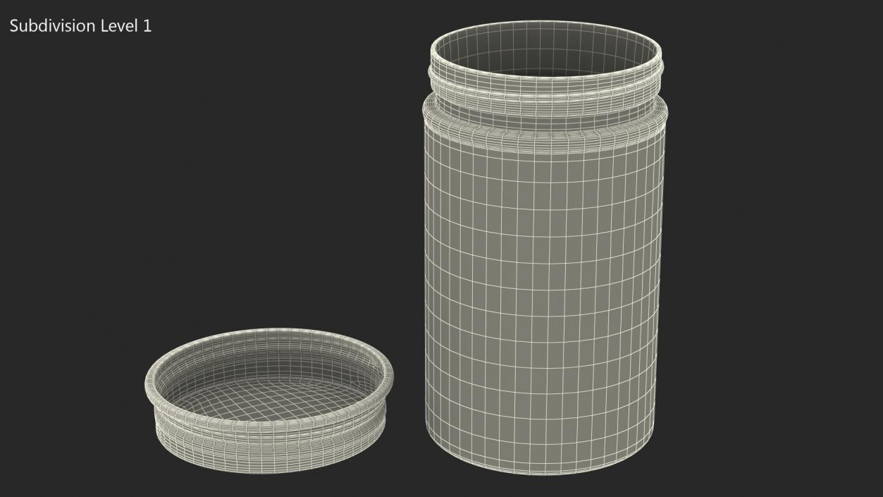 3D model Kitchen Storage Glass Jar with Steel Lid