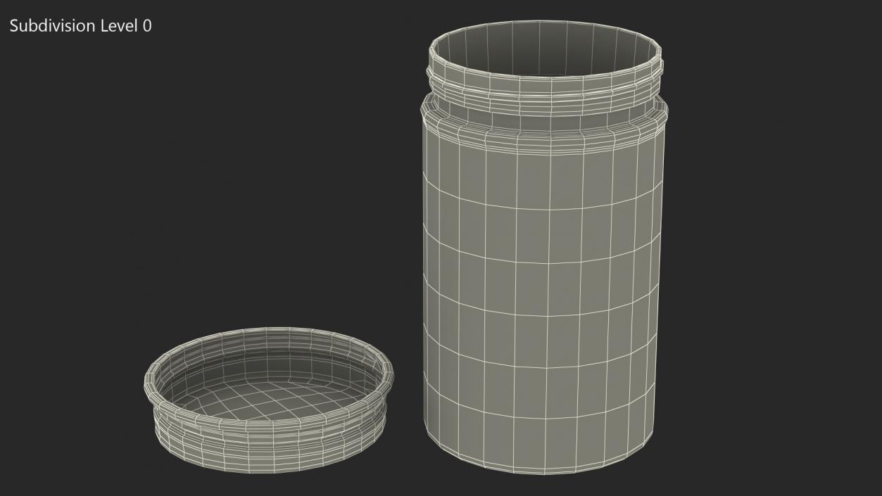 3D model Kitchen Storage Glass Jar with Steel Lid