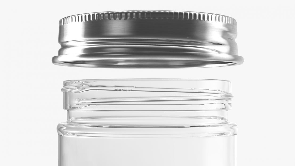 3D model Kitchen Storage Glass Jar with Steel Lid