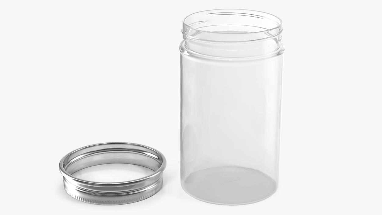 3D model Kitchen Storage Glass Jar with Steel Lid