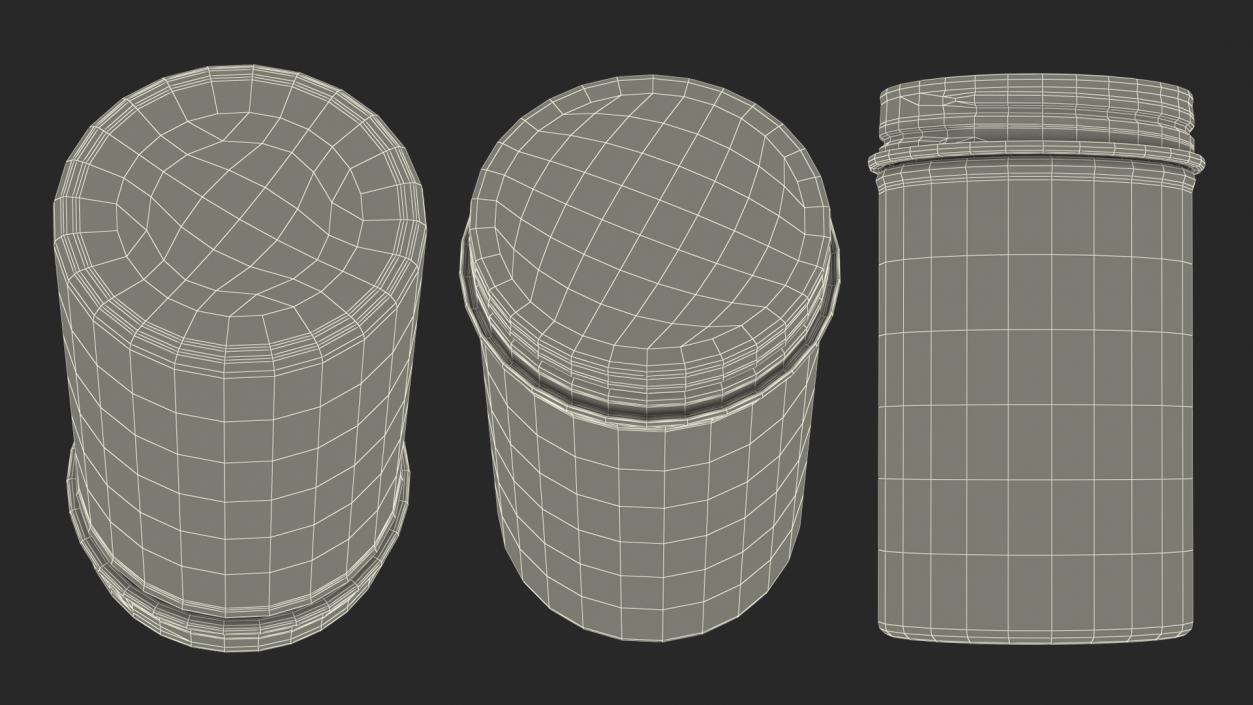 3D model Kitchen Storage Glass Jar with Steel Lid