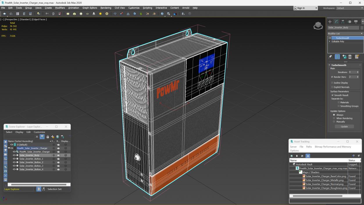 3D PowMr Solar Inverter Charger model