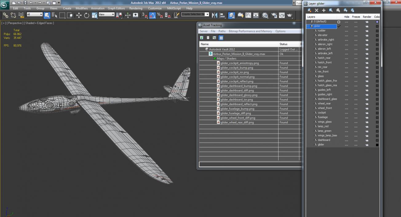 3D Airbus Perlan Mission II Glider