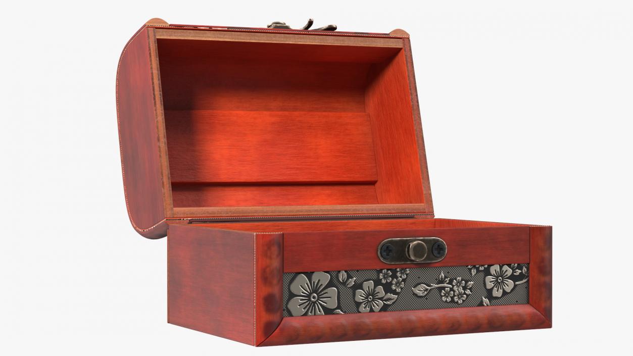 3D Treasure Box Full of Euro Coins and Jewelry model