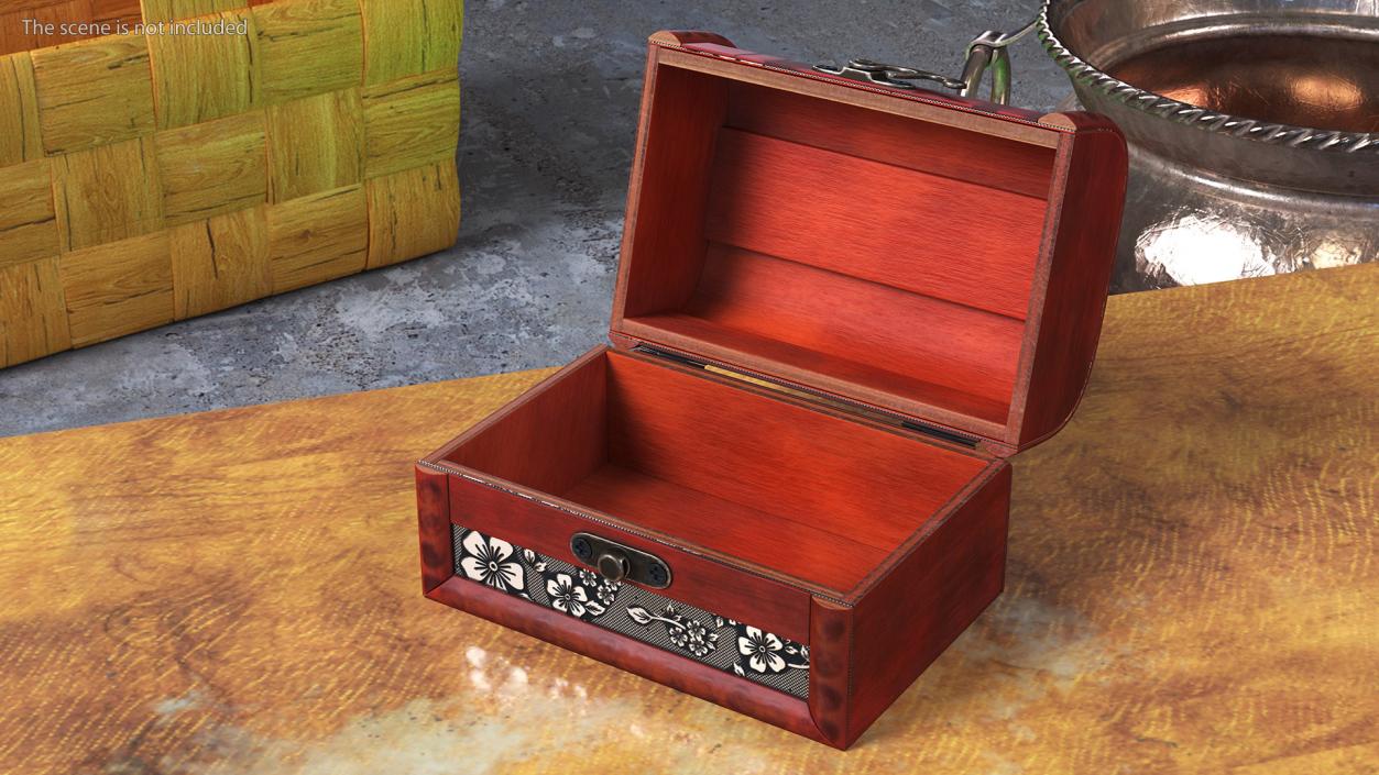 3D Treasure Box Full of Euro Coins and Jewelry model