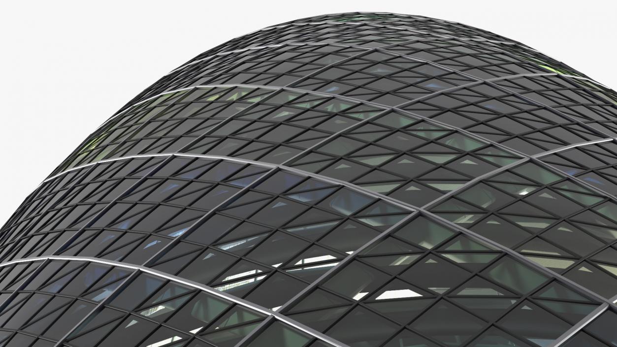 Commercial Skyscraper 30 St Mary Axe Night Glow 3D