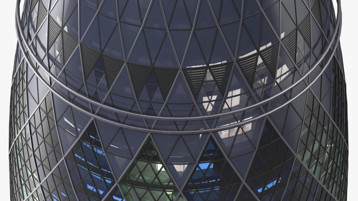 Commercial Skyscraper 30 St Mary Axe Night Glow 3D