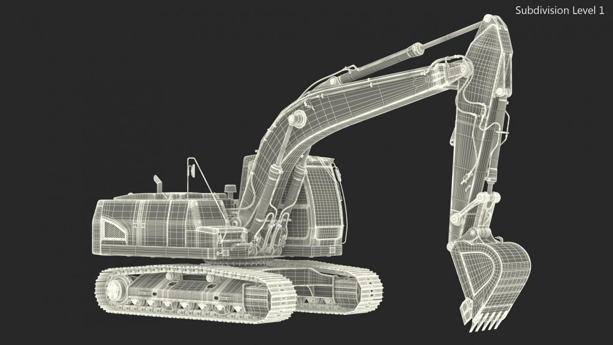 Large Tracked Excavator Volvo 3D model