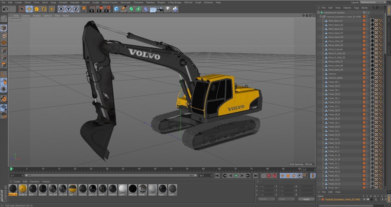 Large Tracked Excavator Volvo 3D model