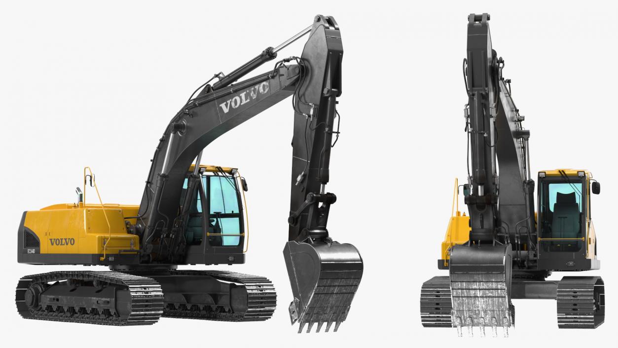 Large Tracked Excavator Volvo 3D model