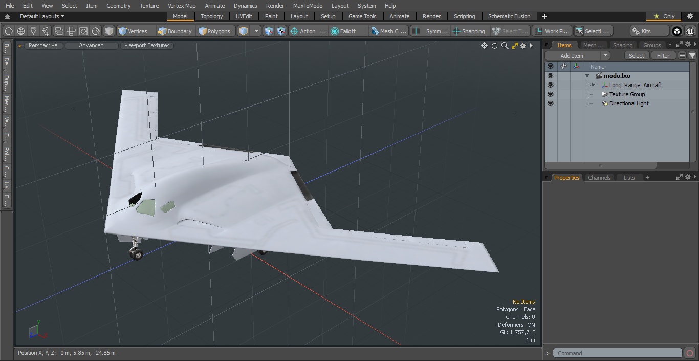 3D Long-Range Military Aircraft model