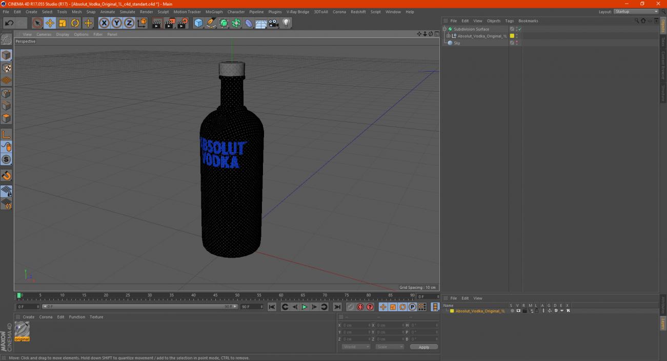 3D model Absolut Vodka Original 1L