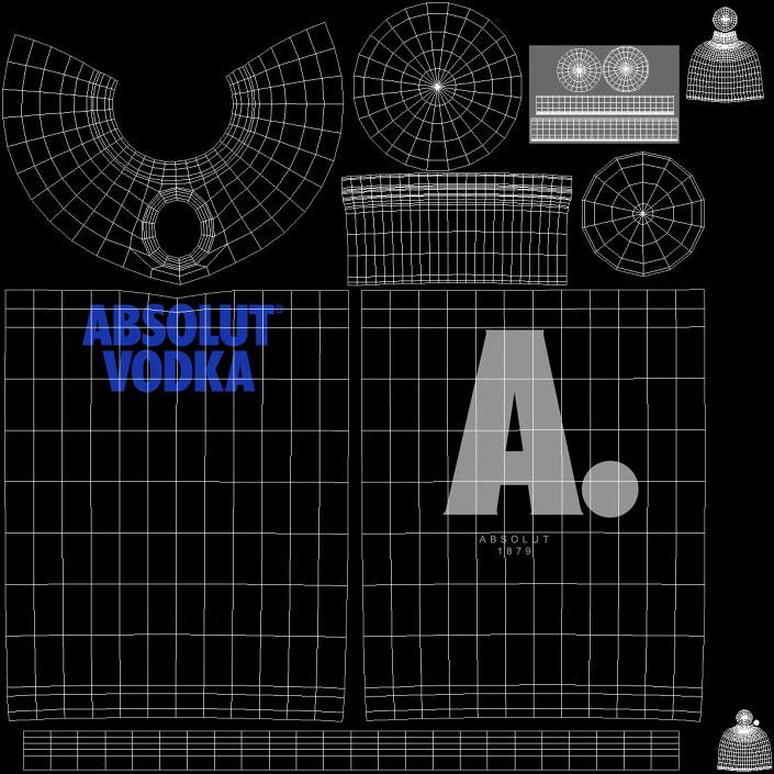 3D model Absolut Vodka Original 1L