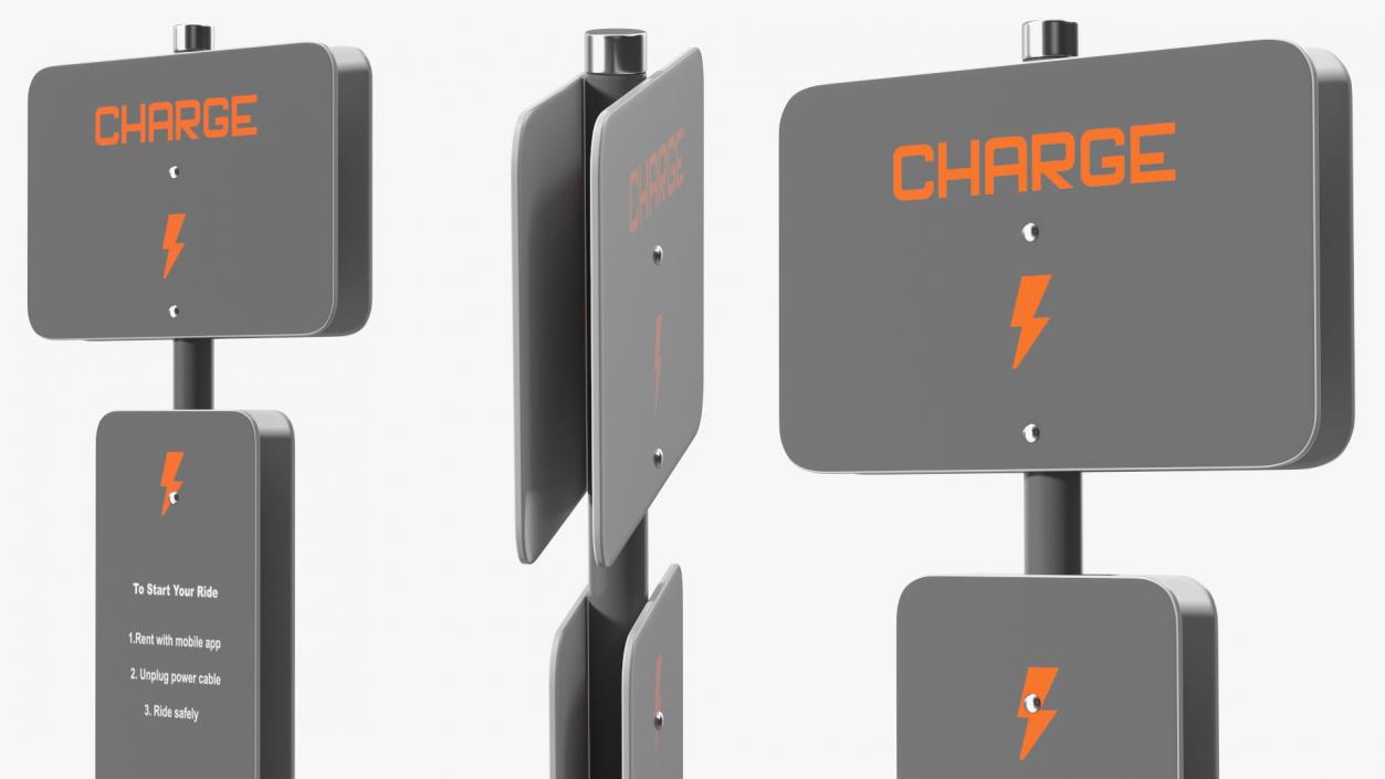 3D Electric Scooter Charging Station model