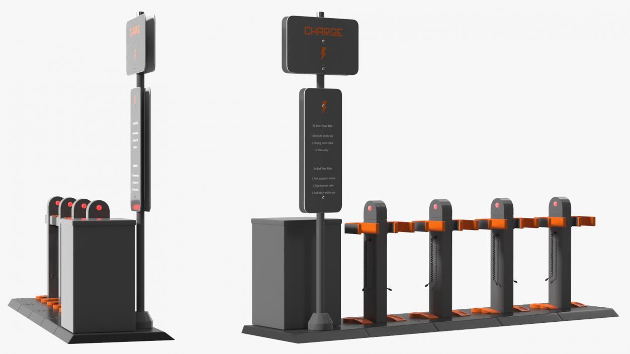 3D Electric Scooter Charging Station model