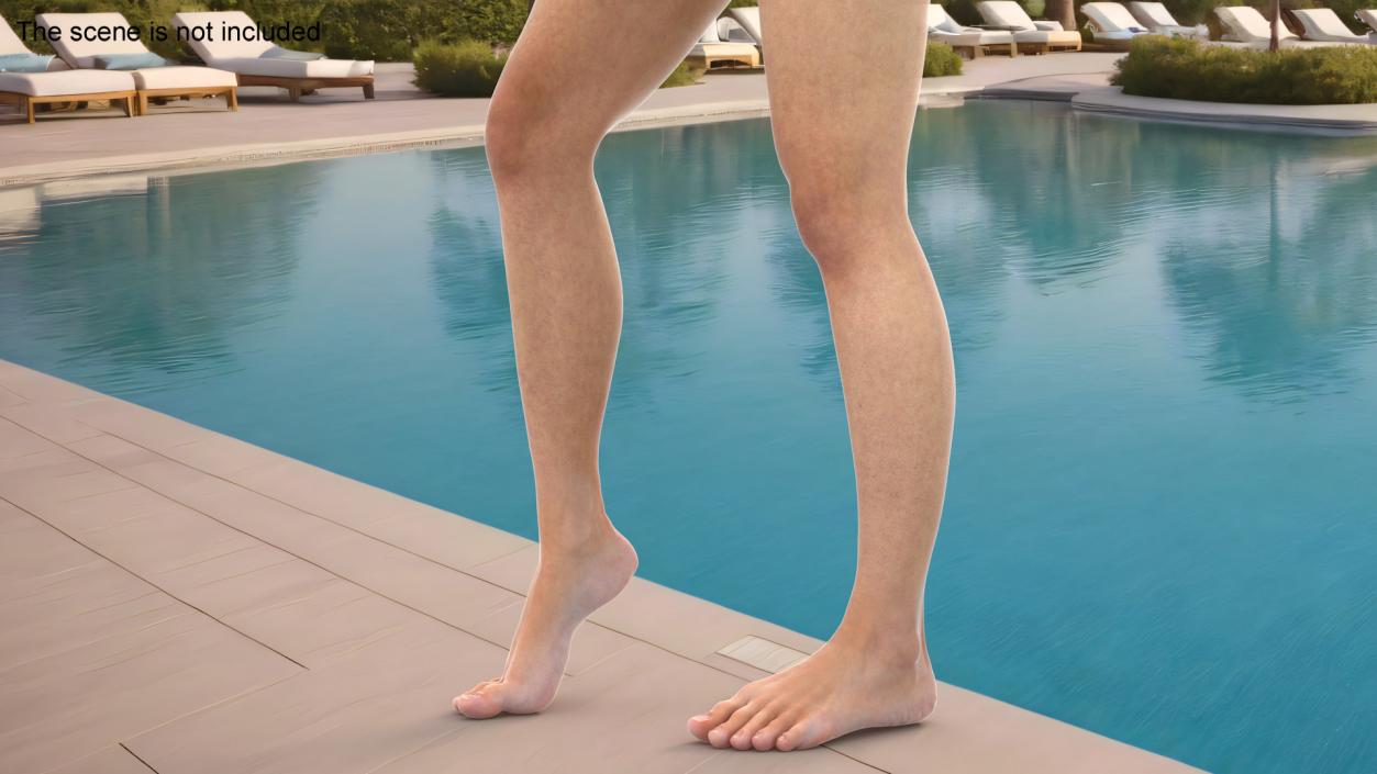 3D Realistic Female Lower Legs and Feet