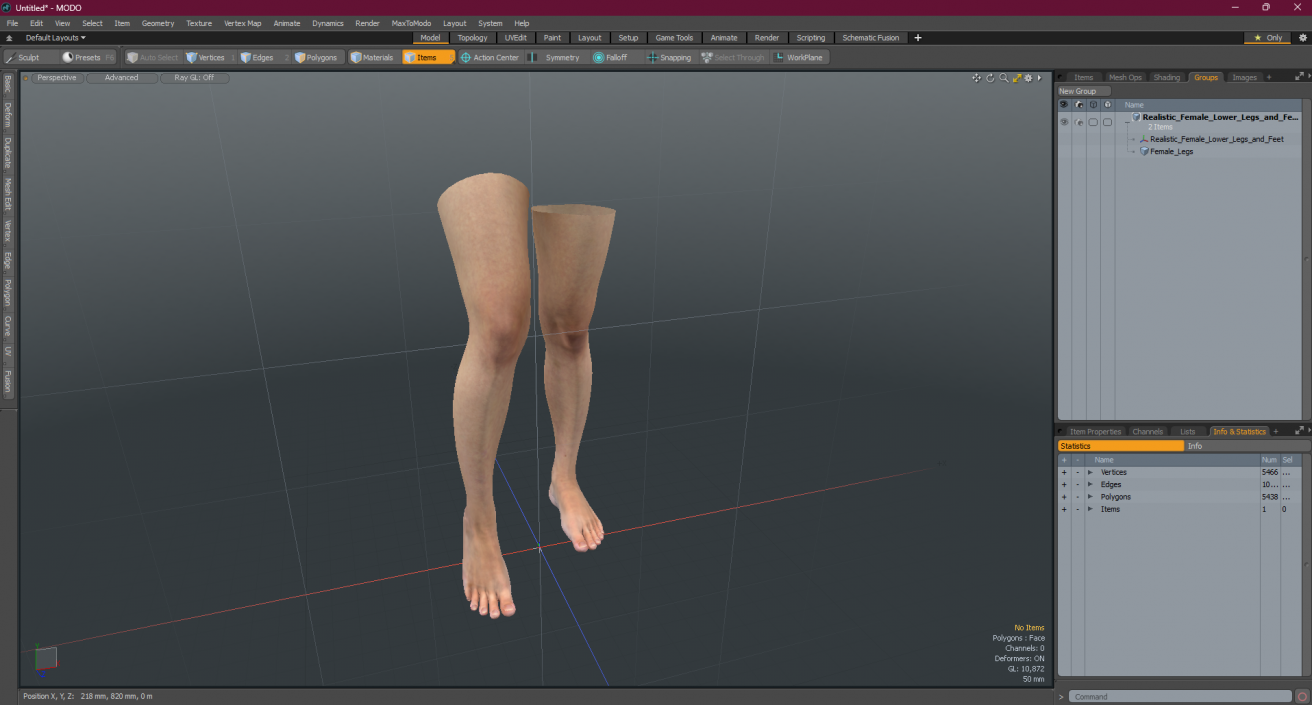 3D Realistic Female Lower Legs and Feet