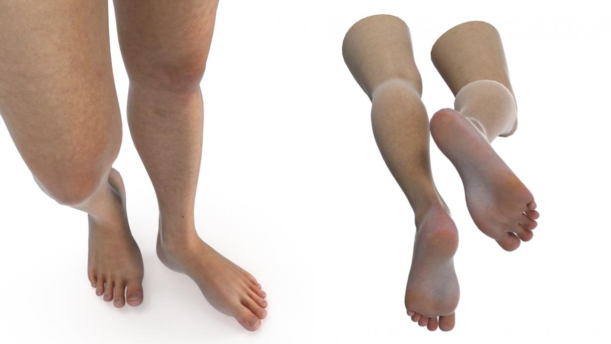 3D Realistic Female Lower Legs and Feet