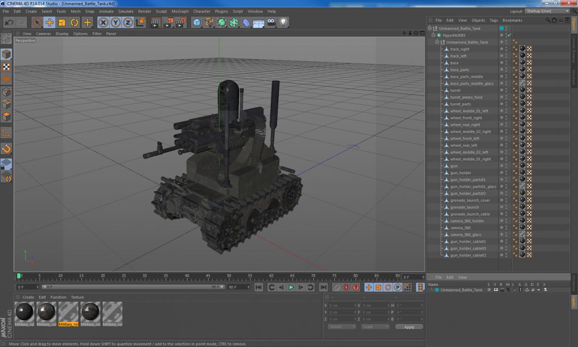 3D model Unmanned Battle Tank