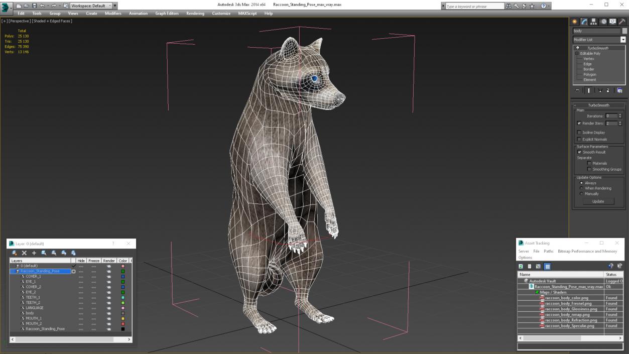 3D Raccoon Standing Pose