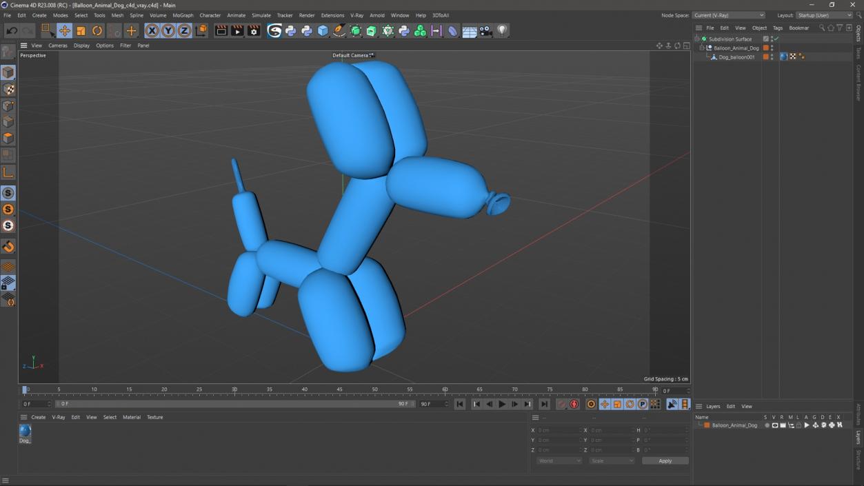 3D Balloon Animal Dog model