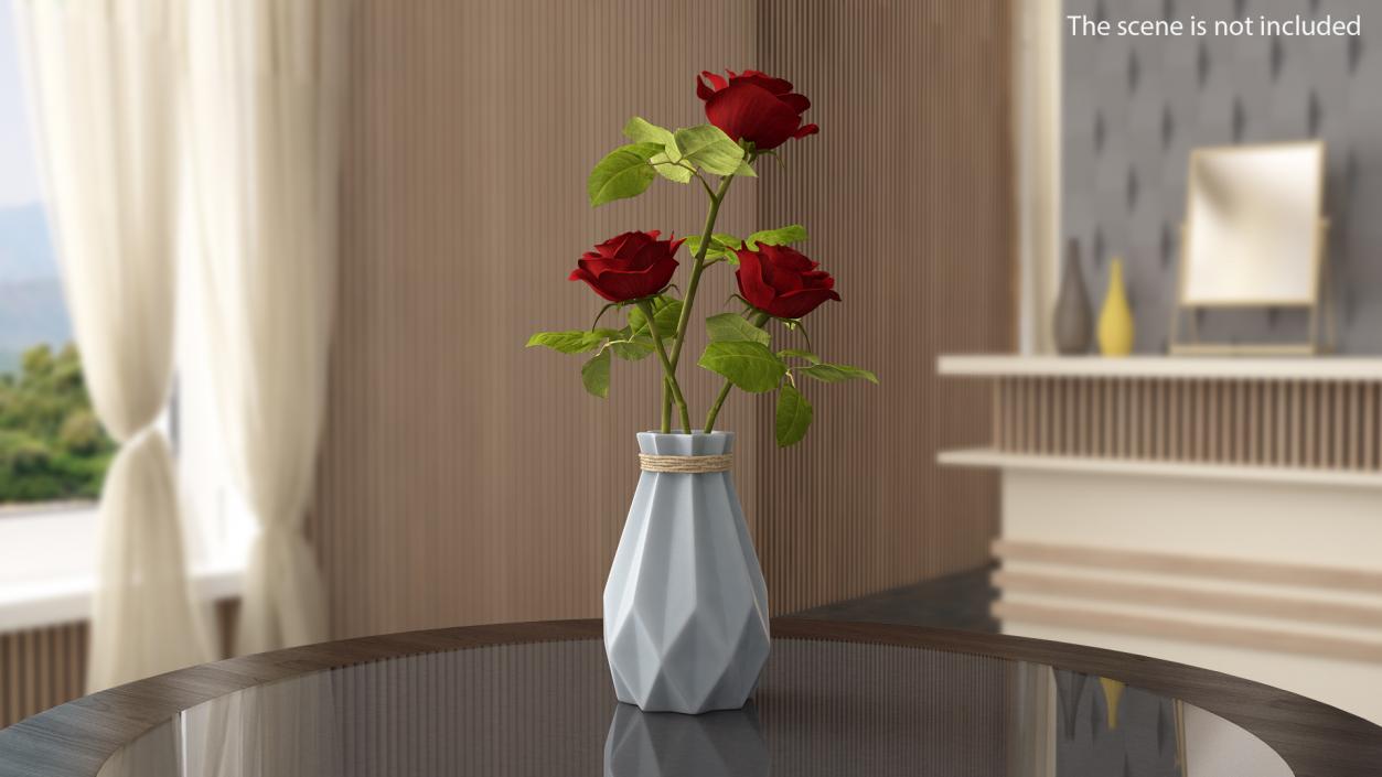 3D Modern Fashion Diamond shape Vase model